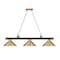 Z-Lite Cordon 3 Light Billiard, Matte Black & Rubbed Brass 2306-3MB-RB-RB15 - alternate 6